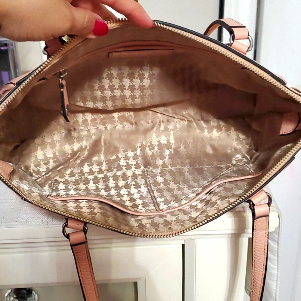 KARL LAGERFELD PINK PEBBLE LEATHER SATCHEL/SHOULDER TOTE BAG💗 - Picture 12 of 16